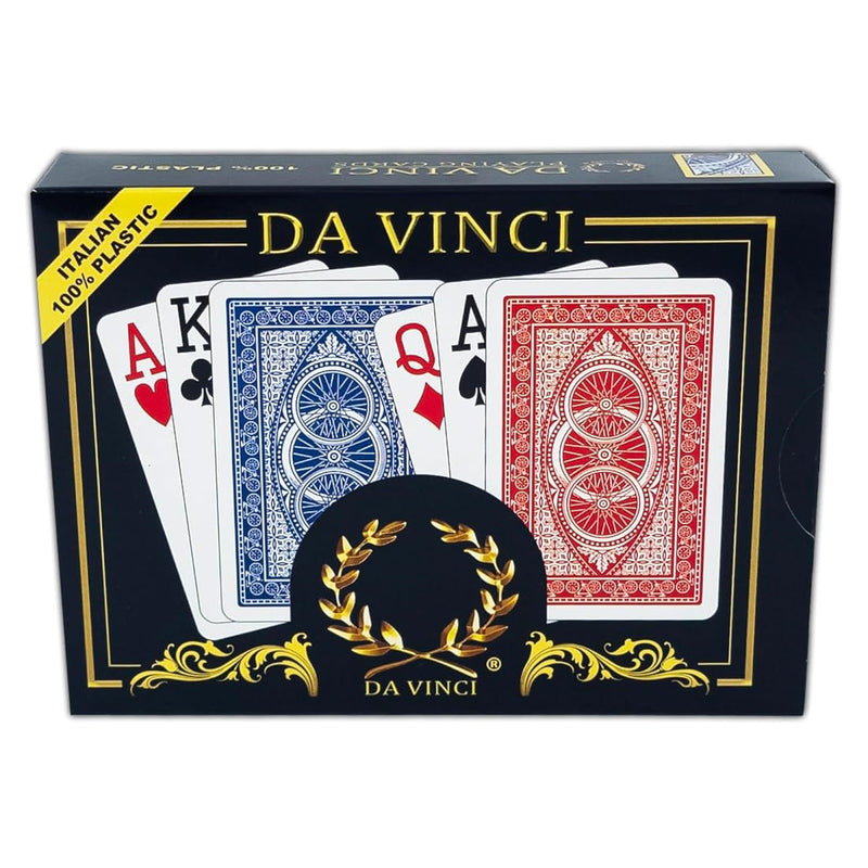 Ruote Italian 100% Plastic Playing Cards 2 Deck Set Bridge Size Large Index