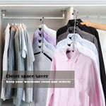 Saving Clothes Hanger 2 Packs Swing Arm Non Slip Padded Coat Hanger 5 Layers Heavy Duty Stainless Steel Sweater Shirt Hanger Closet Storage Organizer