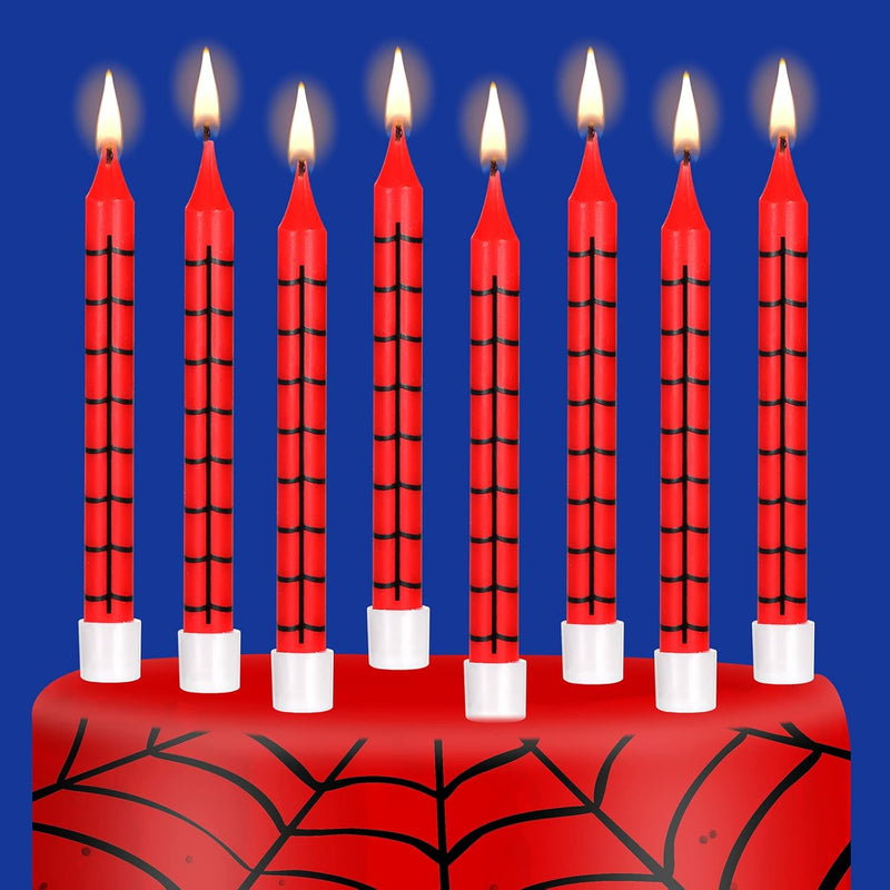 12 Pcs Spider Themed Birthday Candles Spider Web Cake Topper For Spider Party