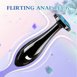 3Pcs Metal Anal Butt Plug Set with Crystal for Men Women Beginner Blue