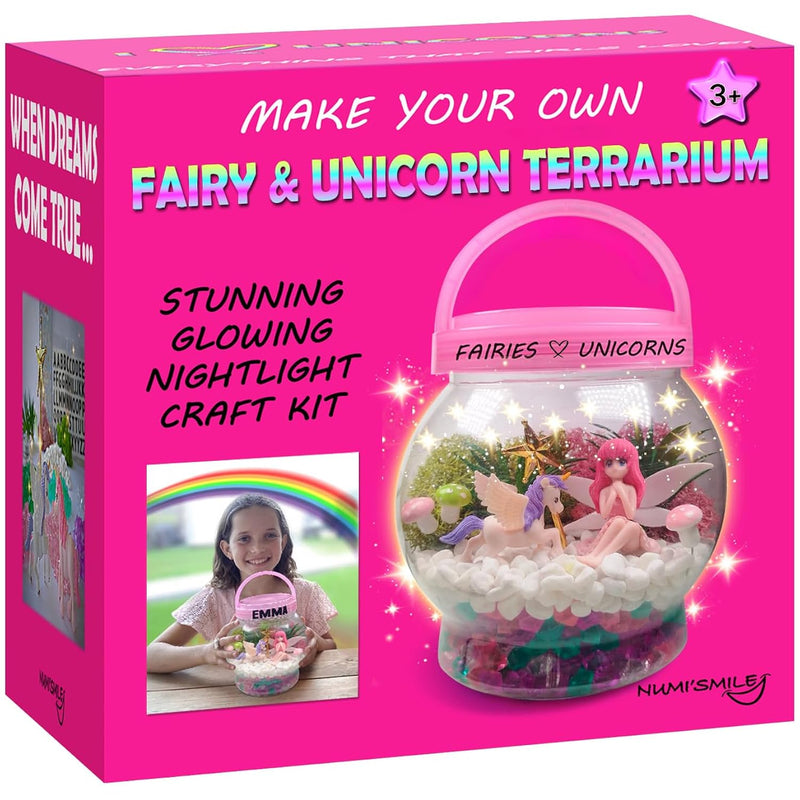 DIY Light-Up Fairy & Unicorn Terrarium Craft Kit for Kids Ages 4-10