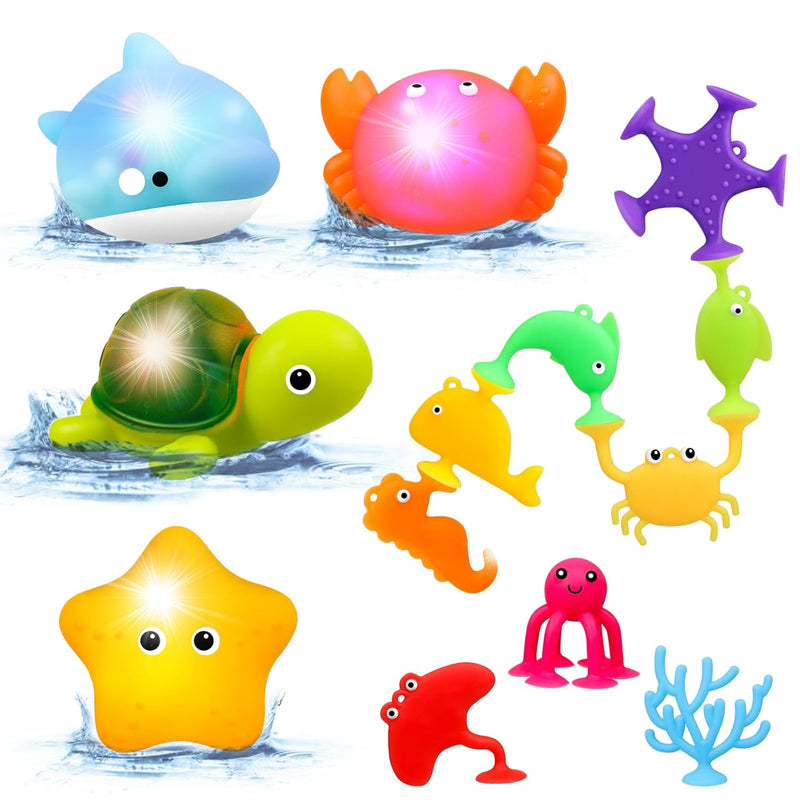 Baby Bath Toys Light Up No Hole Bath Toys Sensory Toys For Toddlers Baby Su