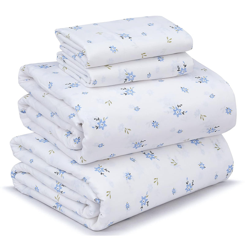 100% Cotton Sheets For Queen Size Bed - Crispy Cooling Percale Sheets - Breath