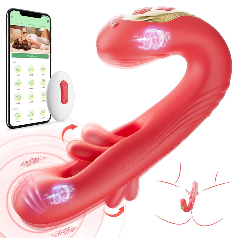 Gspot Clitoral Vibrator Sex Toy - App Remote Control Couple Vibrators With 9 Vibration 9 Flapping Modes, Rechargeable Nipple Anal Stimulation Adult Toys, Wearable Vibrator Sex Toys For Women