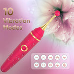 Clitoral Vibrator Sex Toys For Women - Adult Toys Pen Vibrator Female Massager Wand, Couples Nipple Clit Stimulator G Spot Dildo Vibrater, Sex Novelties Sexual Pleasure Tools For Women (Rose Red)