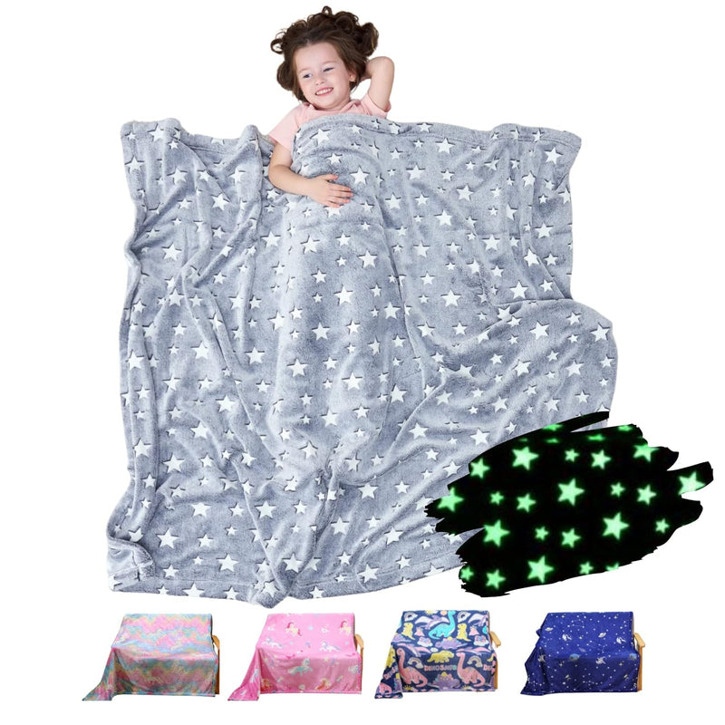 Glow In The Dark Blanket, Soft Kids Fuzzy Throw Blankets, For Boy And Girl, Pe