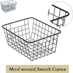 Wire Storage Basket 4 Pack, Perfect Kitchen Pantry Organization Storage Basket,Laundry Basket,Countertop Organization,Use to Kitchen,Bathroom,Bedroom,Living Room,Office,Black