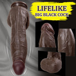 11.6In Huge Thick Big Black Dildo, 2.67'' Diameter Realistic Bbc Curved Dildo, Soft Dual Density Giant Silicone Dildos, Xxl Massive Dildos, Big Size Adult Sex Toys For Women Men Gay