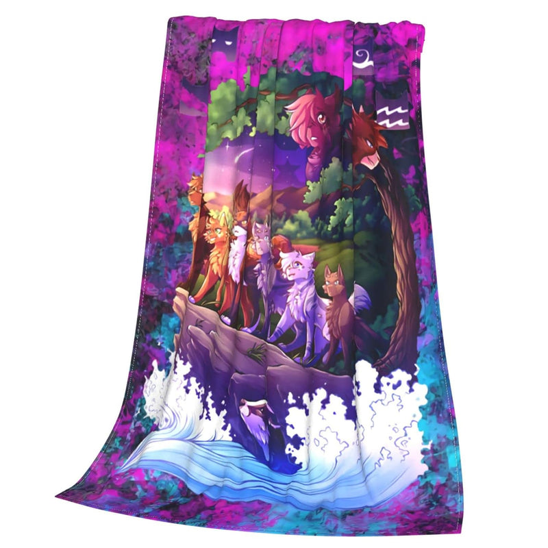 Warriors Cats Blanket Soft Cozy Fleece Throw Blanket Plush Lightweight Warm Fu