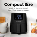 2 Qt Mini Air Fryer – Digital Space-Saving Compact Air Fryer with Nonstick and Dishwasher Safe Basket, Quick & Easy Meals in Minutes, Features Digital Timer and Shake Reminder – Black