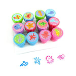 12 Pcs Ocean Turtle Self-Inking Stamp Set for Kids, Party Favors & Classroom Rewards
