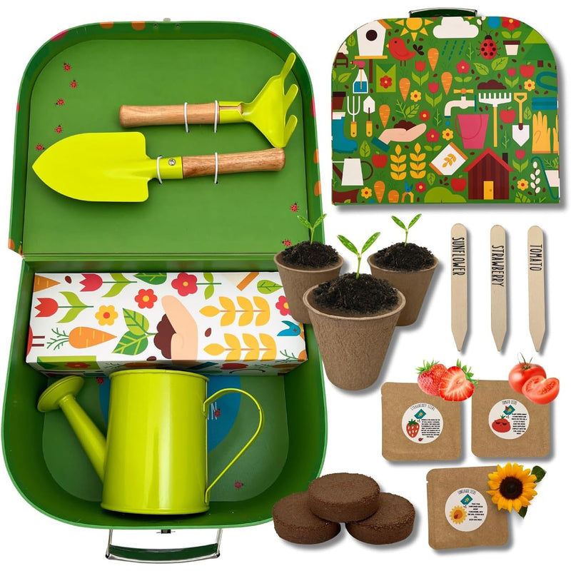 Kids Gardening Set Gardening Tools For Kids 2 Garden Tools, Watering Can, 3