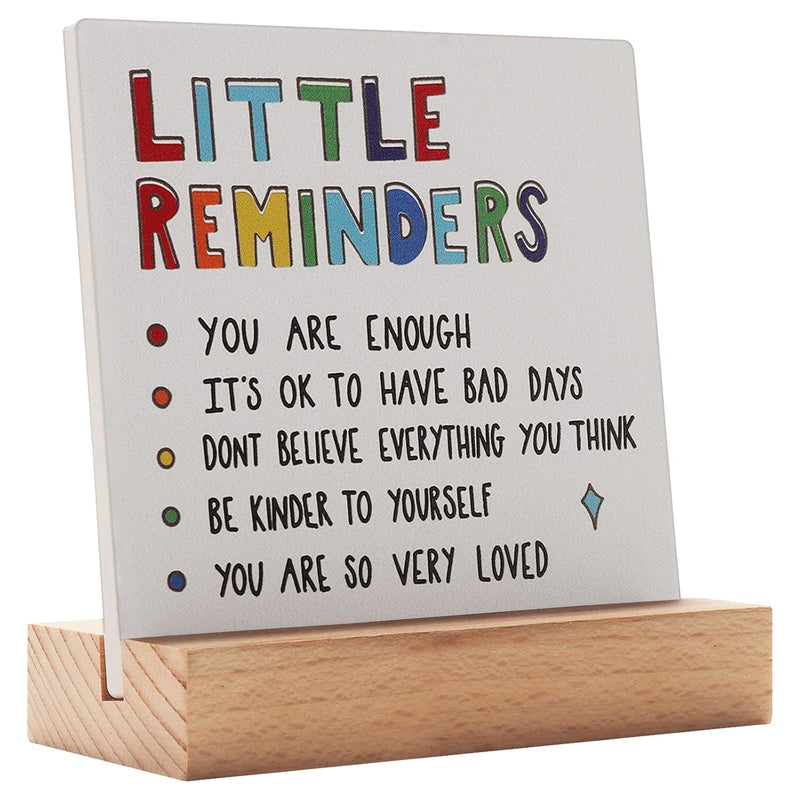 Mental Health Gift For Women, Little Reminders Office Decor Sign, Positivity R