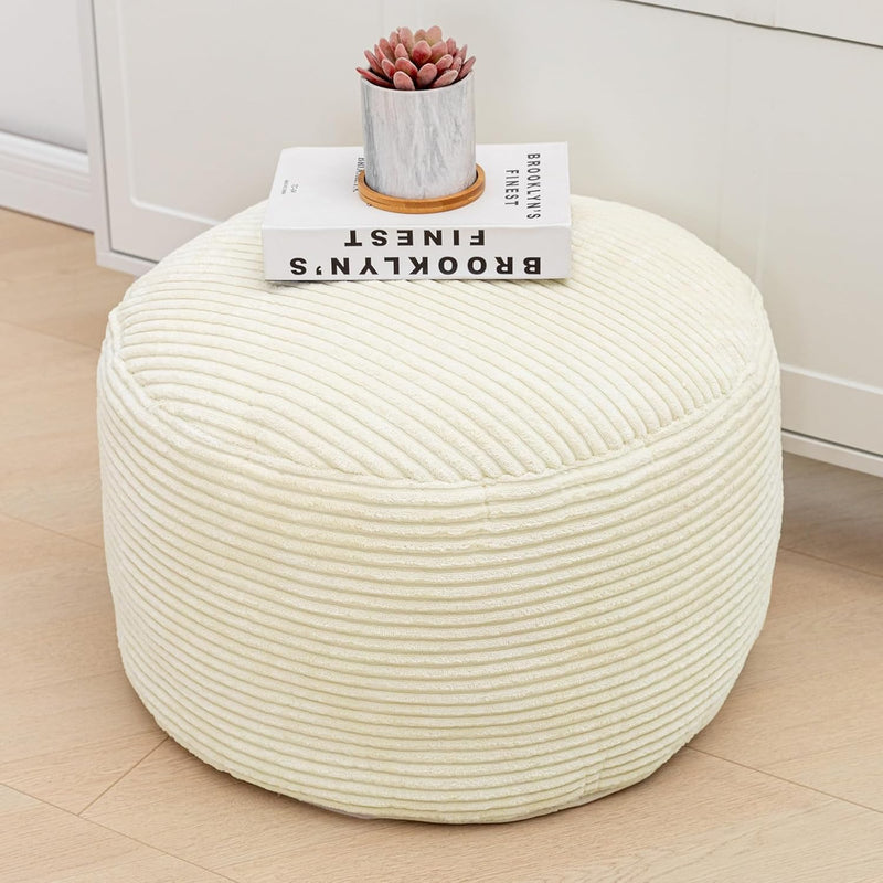 Pouf Ottoman Stuffed With Pp Cotton Pouf Filler, Velvet Floor Pouf,Round Ottom