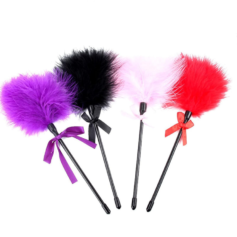 Flirting Tickler Sm Teaser Feather Tickler With Bow For Role-Playing Alternative Passion Teaser Stick 4 Pcs