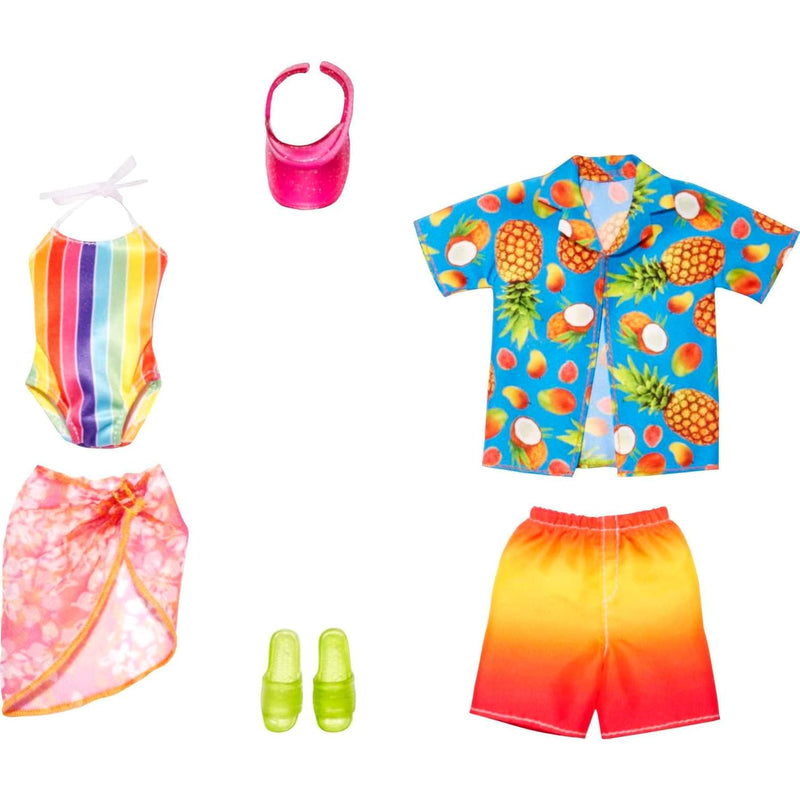 Barbie & Ken Fashions 2-Pack Clothing & Accessories Set, 1 Swimsuit, Sarong