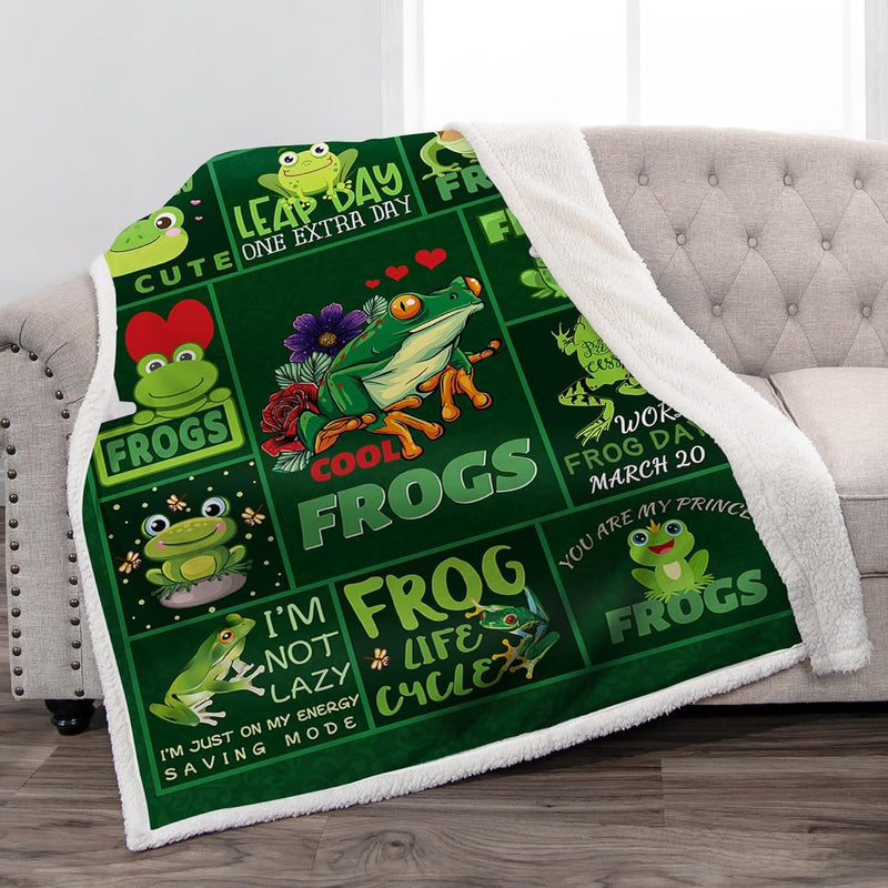 Frog Blanket Gifts For Women Girls - Present For Froggy Lovers Kids Boys Daugh