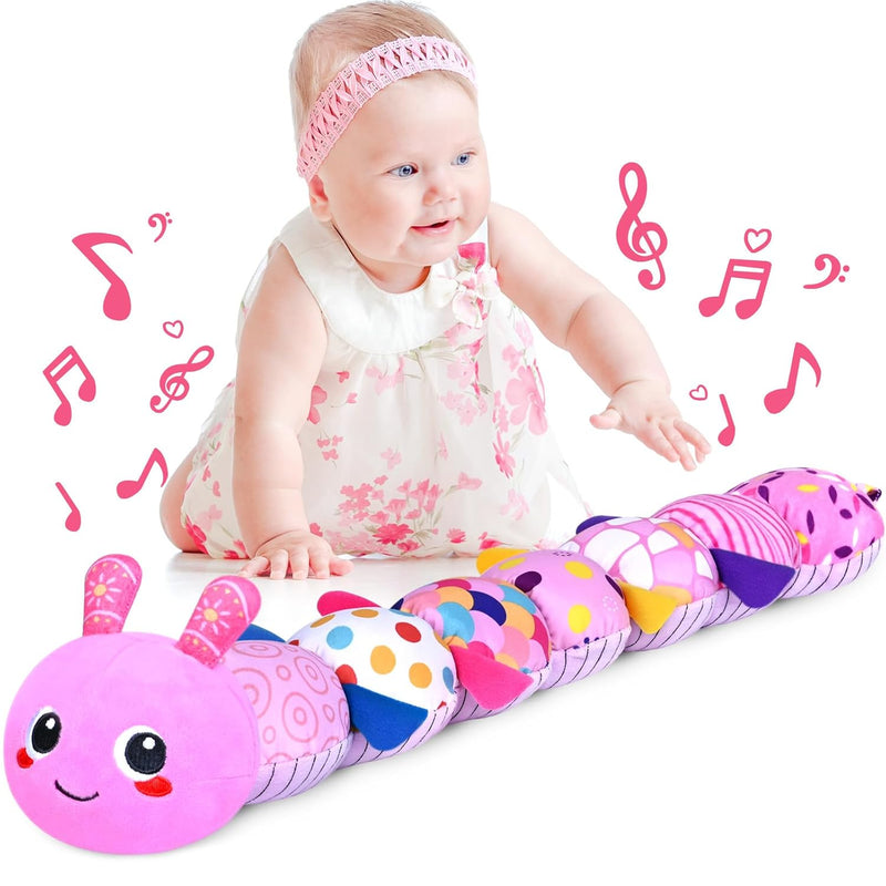 KMUYSL Baby Montessori Toys 0-6 Months, Sensory Music Animal Stuffed Toys f
