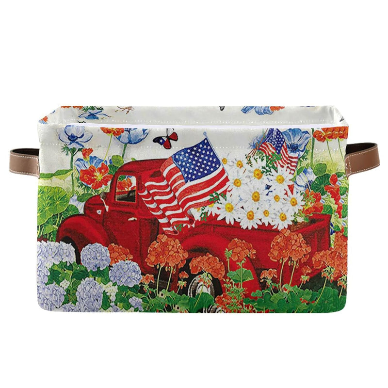 Spring Truck Storage Basket Set Of 1 Large Fabric Flowers Storage Basket Bins Bo