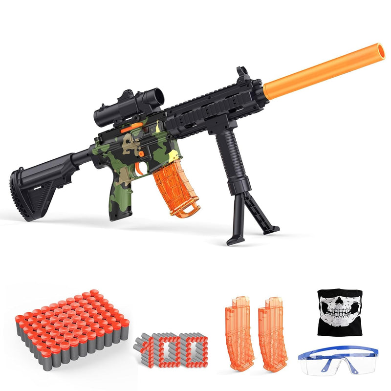 Toy Gun With Soft Bullets, Manual Foam Blasters Guns With 100 Bullets, Snip