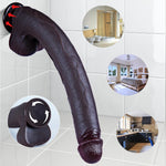 15.6" Liquid Silicone Realistic Giant Dual Density Dildo Black, Dual-Layer Lifelike Penis Extra Huge Long Anal Dildo With Suction Cup, 2 Inch Wide Xxl Thick G-Spot Dildos Sex Toy For Advanced Users