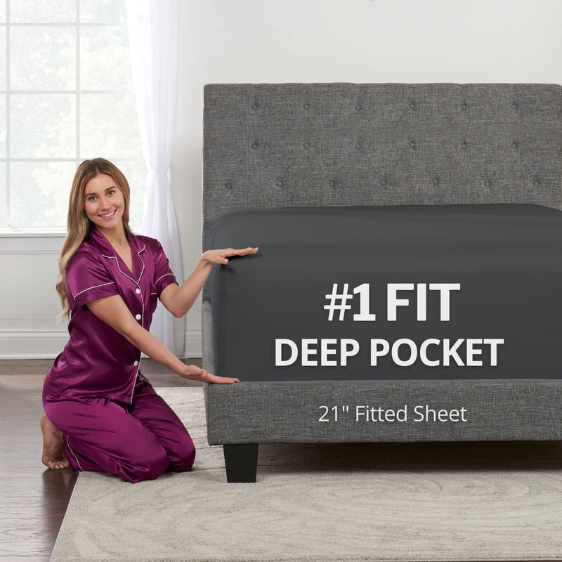 Xl Twin Sheets Deep Pockets Fitted – Twin Xl Fitted Sheets Only – 21” Fitted S