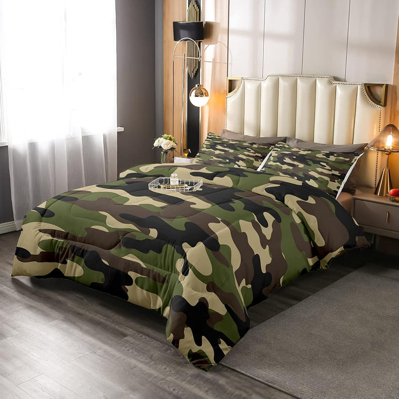 Green Camouflage Bedding Sets Camo Comforter Militarily Tie Dye Comforter Set