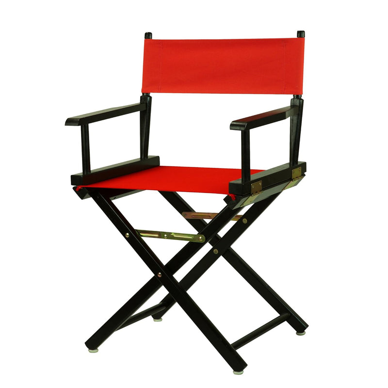 18" Director'S Chair Black Frame With Red Canvas