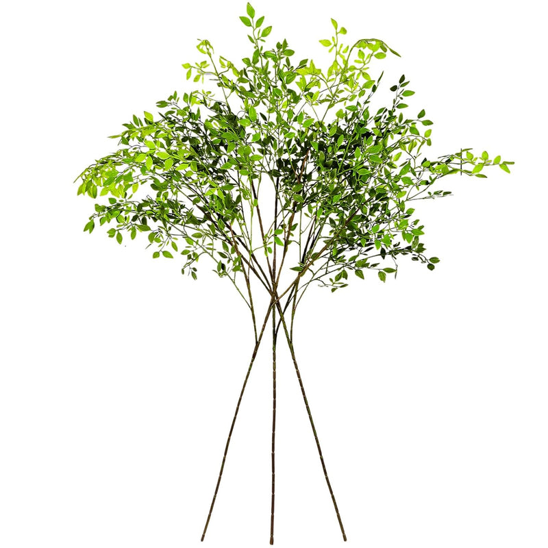 Faux Branches Artificial Plants 3Pcs 43.3 Inch Green Nandina Faux Plants For W