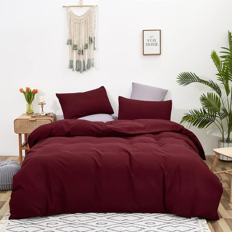 Burgundy Comforter Set Queen Size Dark Red Bedding Set Pure Burgundy Bedding S