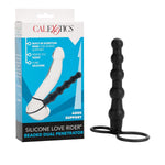 Novelties Silicone Love Rider Beaded Dual Penetrator, Black, 0.12 Pound