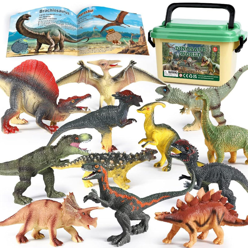 Dinosaur Toys For Kids 3 5,12Pcs Realistic Jurassic Dinosaur Figures Playse
