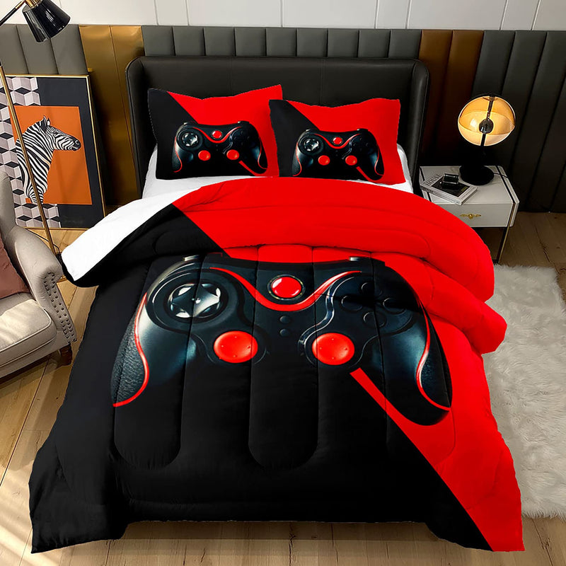 Gamer Comforter Sets For Teen Boys, Gaming Bedding Sets Twin Set,Video Game Be