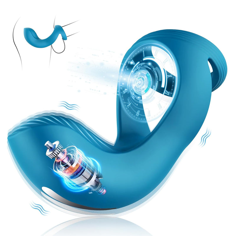 Vibrating Cock Ring Sex Toys - Rechargeable Penis Ring Vibrator With 10 Vibrations For Men Erection Enhancing And Perineum Stimulator,Adult Toys For Couples Fun Blue