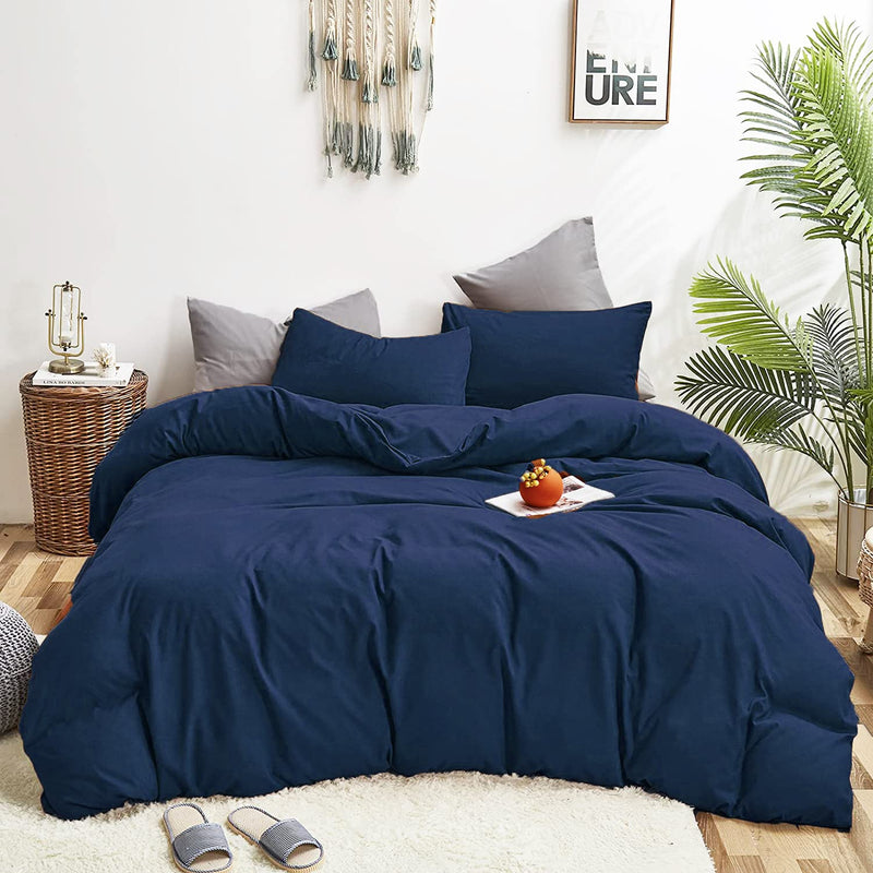 Navy Blue Comforter Sets Queen Dark Blue Bedding Comforter Sets Cotton Solid N