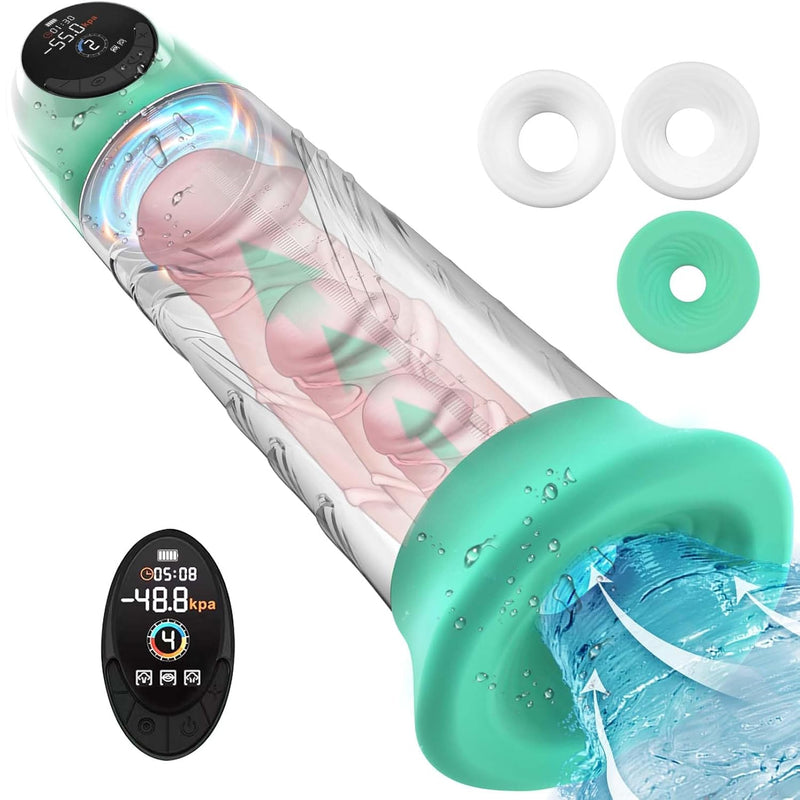 Penis Pump Male Sex Toys - Electric Vacuum And Water Cock Pump With 4 Pressure Levels And 9 Suction Training Modes, With An Lcd Display And Silicone Sleeves For Men Stronger Bigger Erections