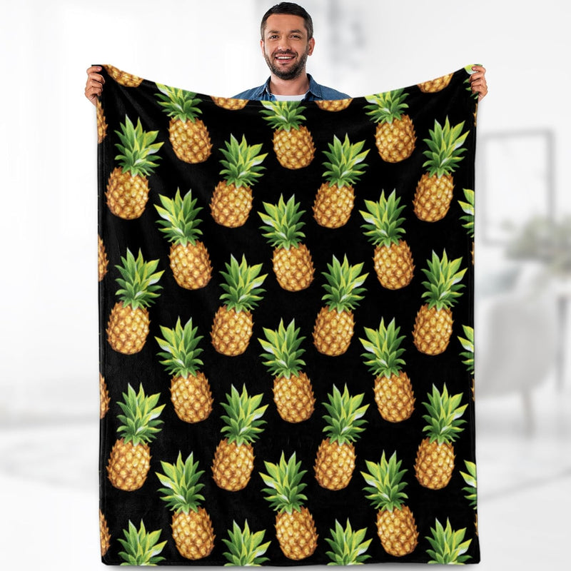 Pineapple Tropical Fruits Blanket Gifts - Soft Throw Warm Lightweight Fleece C