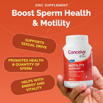 Fertility Lubricant 2.5 Ounce & Motility Support Supplement For Men Trying To Conceive 60 Caps Bundle