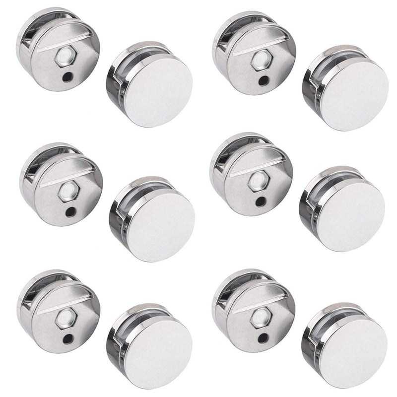 12 Pcs Mirror Clips Glass Clips Clamps Holder Round Shape Wall-Mounted Mirrors