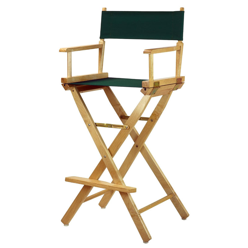 30" Director'S Chair Natural Frame-With Hunter Green Canvas, Bar Height