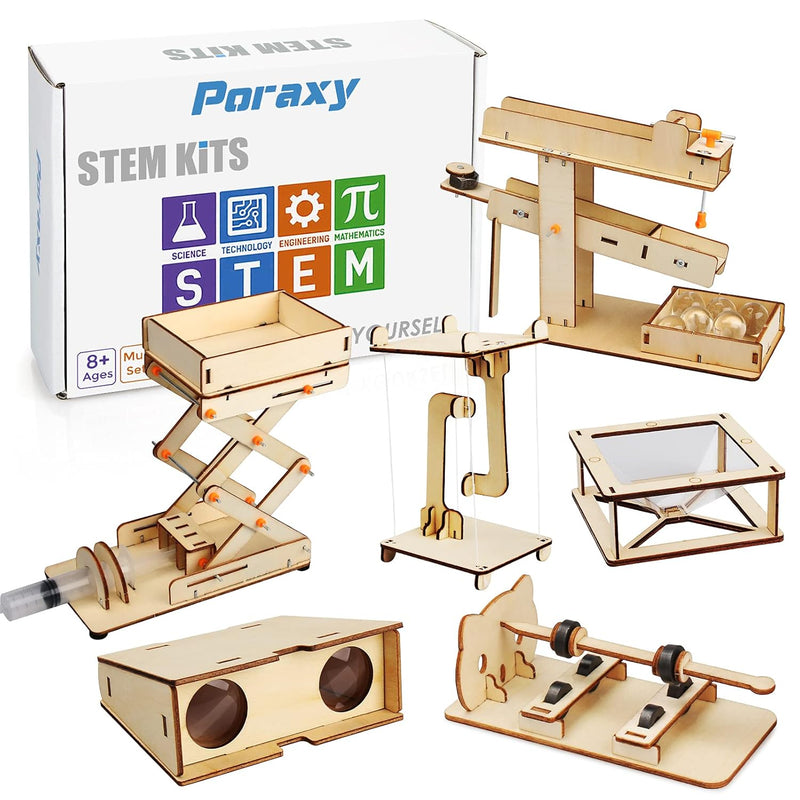Poraxy 6 in 1 STEM Kits for Kids Age 8-10, Science Building Educational Exp