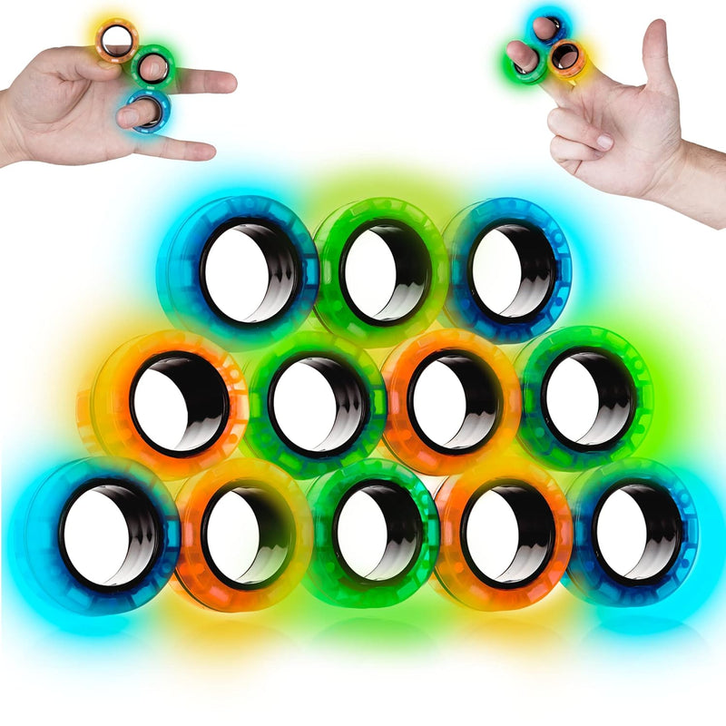 Magnetic Rings Fidget Toys For Adults And Kids Glow In The Dark Adhd Fidget Ri