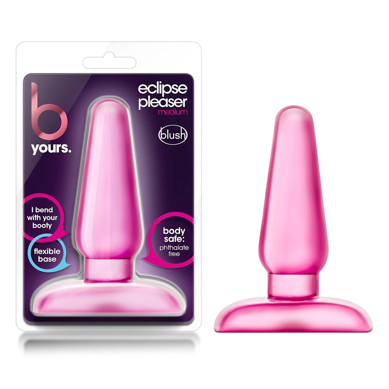 B Yours - Eclipse Anal Pleaser - 4.75" Medium Butt Plug - Tapered Head For Easy Insertion - Sex Toy For Woman Men Couples - Pink