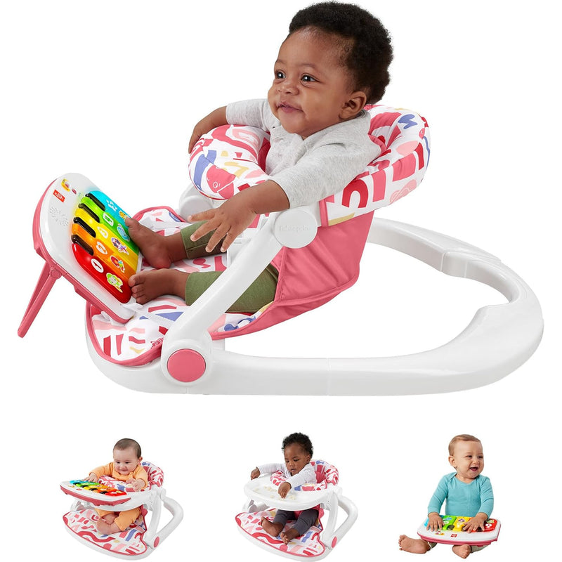 Fisher Price Portable Baby Chair Kick & Play Deluxe Sit Me Up Seat With Pia