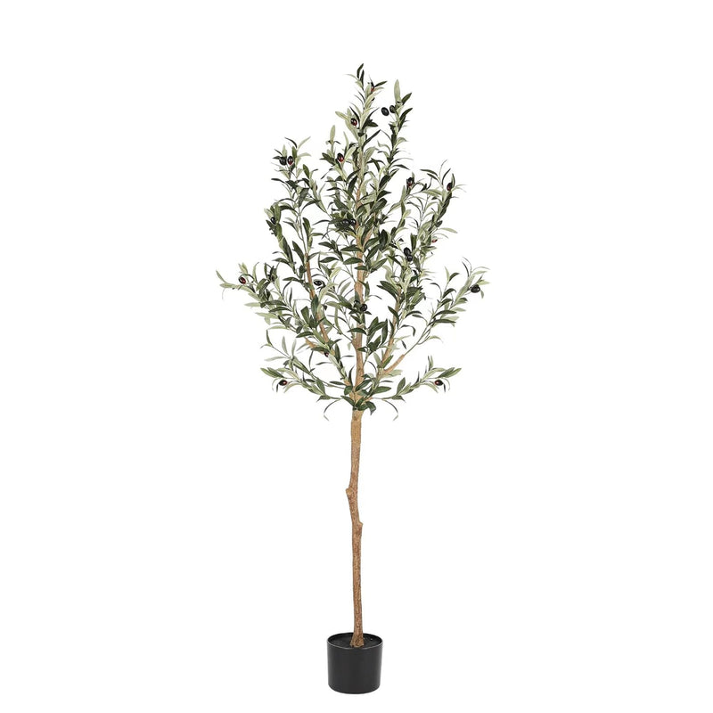 5Ft Artificial Olive Tree, Large Fake Potted Olive Silk Tree Faux Olive Plants