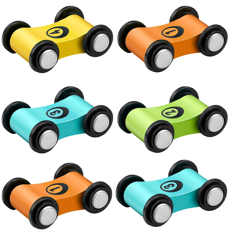 6 Pieces Wooden Mini Car Wooden Car Ramp Race Track Toys, Wooden Car Ramp R
