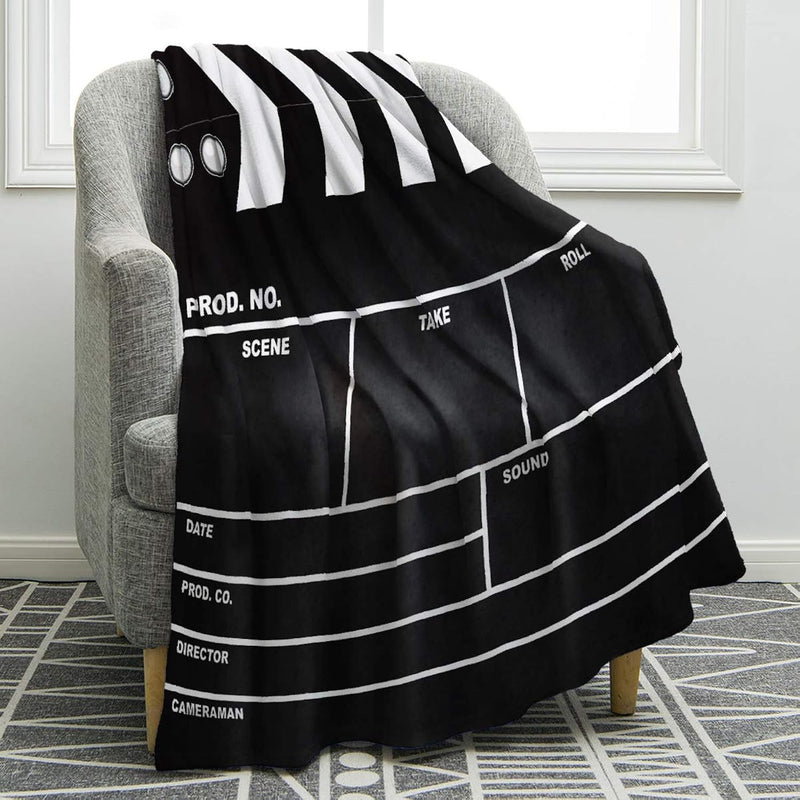 Movie Clapboard Blanket Double Sided Print Throw Blanket Lightweight Durable C