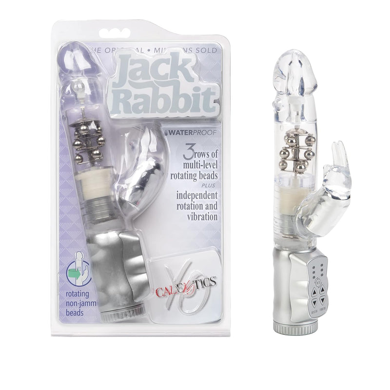 Waterproof Jack Rabbit – Rabbit Vibrator With Rotating Shaft – Vibe Sex Toys For Couples – Adult Clitoral & G Spot Massager – Clear