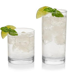 Province Tumbler and Rocks Glass Set, Elegant Drinkware Glasses Set, Tall Drinking Glasses with Modern Lines, Drinking Glasses Set of 16