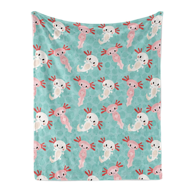 Axolotls Blanket Axolotl Gifts Soft Flannel Lightweight Axolotl Throw Blanket